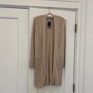 NWT I.N.C. International concepts Beige Open Front ribbed Cardigan